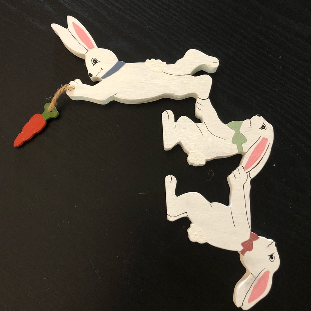 Two Piece Wooden Rabbit Set - Picture 3 of 6